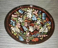 Glazed ceramic wall plate, bowl dia. 24 Cm
