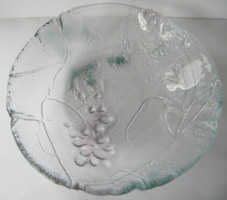 Vintage Scandinavian glass bowl with convex grape pattern