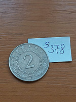 Yugoslavia 2 dinars 1981 copper-zinc-nickel s378