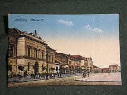 Postcard, Jászberény, detail of Appony Square, 1918