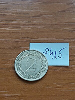 Yugoslavia 2 dinars 1986 nickel-brass s415