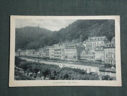 Postcard, Czech Republic, Karlovy Vary, Karlsbad, Alte Wiese, panorama detail