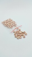 Hematite faceted lens intermediate decoration, rose gold 6 mm