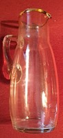 Art deco glass jug with gilded rim