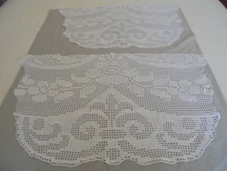 Hand-crocheted stained glass curtain with floral pattern 2 pcs/dresser tablecloths with the same pattern
