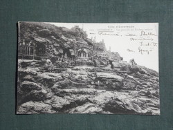 Postcard, france côte d'emeraude, rochers sculptés de rothéneuf, carved rock
