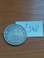 Yugoslavia 1 dinar 1965 copper-nickel s348
