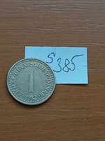 Yugoslavia 1 dinar 1982 nickel-brass s385