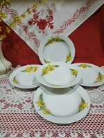 Plain porcelain deep plates with narcissus pattern