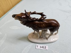 T1412 porcelain deer 12 cm