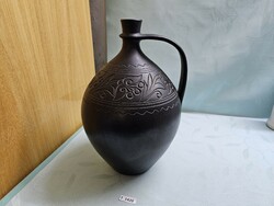 T1420 Romanian harvest jar black ceramic 38 cm
