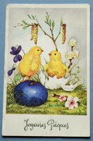 Régi  Húsvéti üdvözlő képeslap   csibék