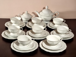 *Hutschenreuther 8 személyes porcelán teás/reggeliző készlet, XX.szd közepe körül.