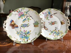 19.századi antik Herendi QueenVictoria barokk tányérok párban