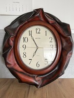 Large leather wall clock