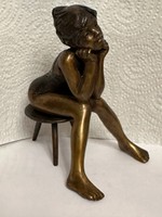 Kutas László -"Suszterszékes" -bronz 14x10x9 cm