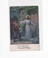 HV:87 Vallásos antik Húsvéti Üdvözlő képeslap
