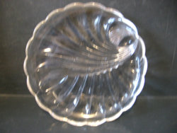 Kagyló forma üveg kistányér , kínáló