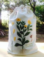 Embroidered herbal bag with marigold pattern