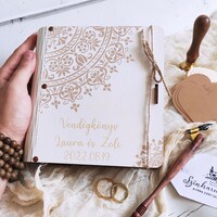 Kreatív vendégkönyv - Tejcsokis mandala könyvdoboz szívekkel