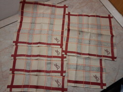 6 old monogrammed textile napkins 30 x 30 cm