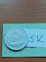 Italy 5 lira 1954 alu. Dolphin sk