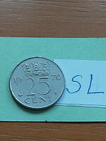 Netherlands 25 cents 1970 Queen Juliana, nickel sl