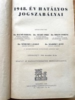 Dr. Ferenc Bacsó: Legislation in force in 1948 - antique law book - still published by grill