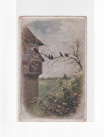 H:107 antique bird greeting card 1918