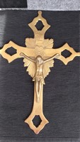 Old copper wall crucifix 28 x 19.5 cm in good condition