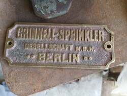 Rare! Antique copper sign fire pump assembly factory berlin loft industrial