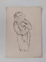 Régi nyomat Athenaeum 1949 Derkovits Gyula grafikája Anya gyermekével