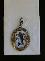 Virgin Mary pendant (can be placed in a gold or silver frame), fire enamel