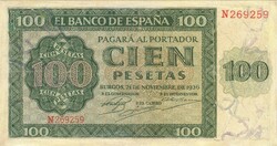 100 Pesetas pesetas 1936 Spain