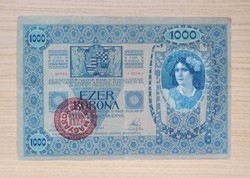 1000 Korona / kronen 1902 Hungary with stamp