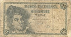 5 peseta pesetas 1948 Spanyolország 2.