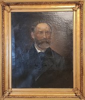 1 Ft-ról indul! Antik, 1881es, Nemes férfi portréja! Ismeretlen festő! Gyönyörű, eredeti keretében!