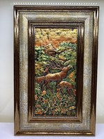 Ceramic wall picture deer, 33x28