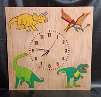 Dino wall clock, unique handmade, 62*62cm