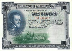100 Pesetas pesetas 1925 Spain beautiful