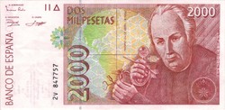 2000 peseta pesetas 1992 Spanyolország 2.