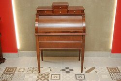 Baroque-style writing secretary with shutters, desk