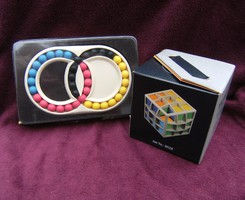 Vadász kocka+Varázs gyűrű logikai játék 1982-ből-rubik éra ill. 1996-ból bontatlan csomagolás! retro