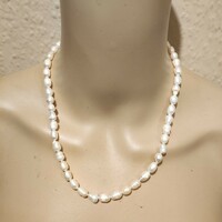 Baroque cultured pearl necklace with larger mesh 48cm