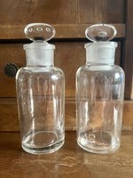 Vintage patikai üvegcsék, gyógyszertári üvegek