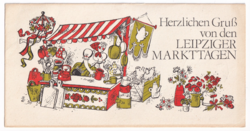 H:158 Üdvözlő képeslap "Lipcsei piac" 1978