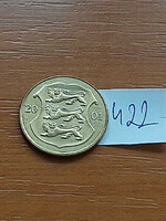 Estonia 1 kroner kroon 2001 brass #422