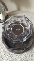 Special wmf octagonal, thick crystal egg tray, holding bowl