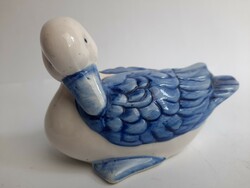 Blue - white ceramic duck