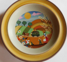 Vintage smf schramberg bowl with a naive summer scene by Barbara Fürstenhöfer - 16 cm